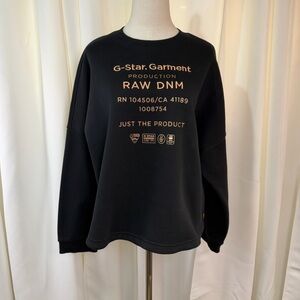 G-Star Raw ‘Graphic Text Relaxed Long-Sleeve Women’s Sweatshirt’ in Black & Gold